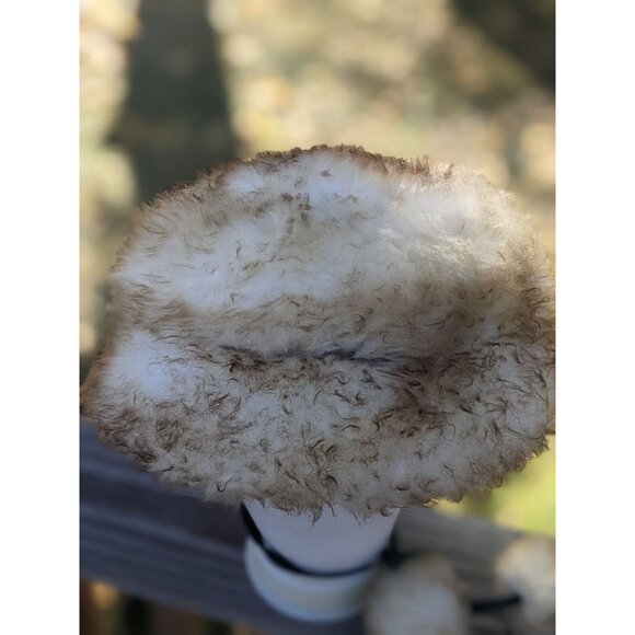 Vintage 60s Sheepskin Shearling Fur Hat With Pom Poms Made in Italy Boho Winter - Picture 7 of 16